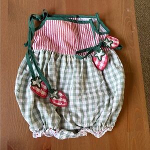 🍓❤️ Southern Darlin Smocks Strawberry Bubble Romper | 12–18M ❤️🍓